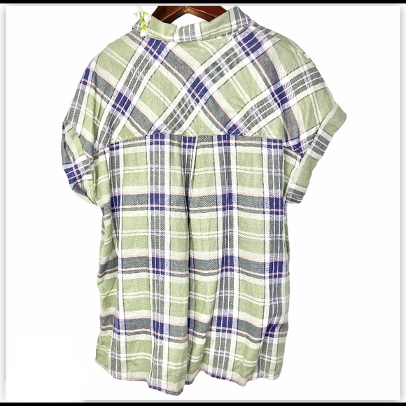 Sanctuary• Plaid linen button down - Picture 3 of 6